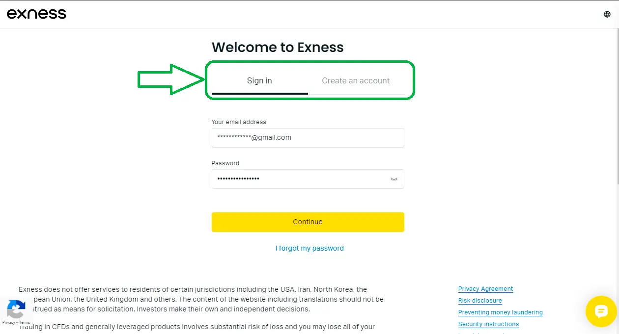 Exness Personal Area Money Experiment